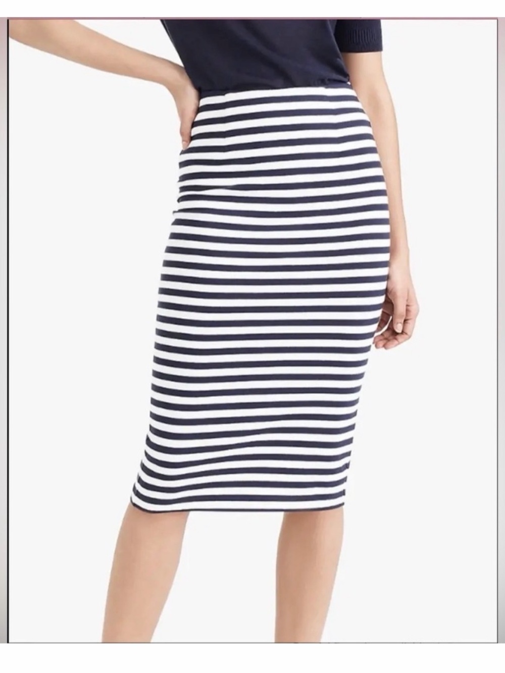 J. Crew striped nautical knit pencil skirt sz 2